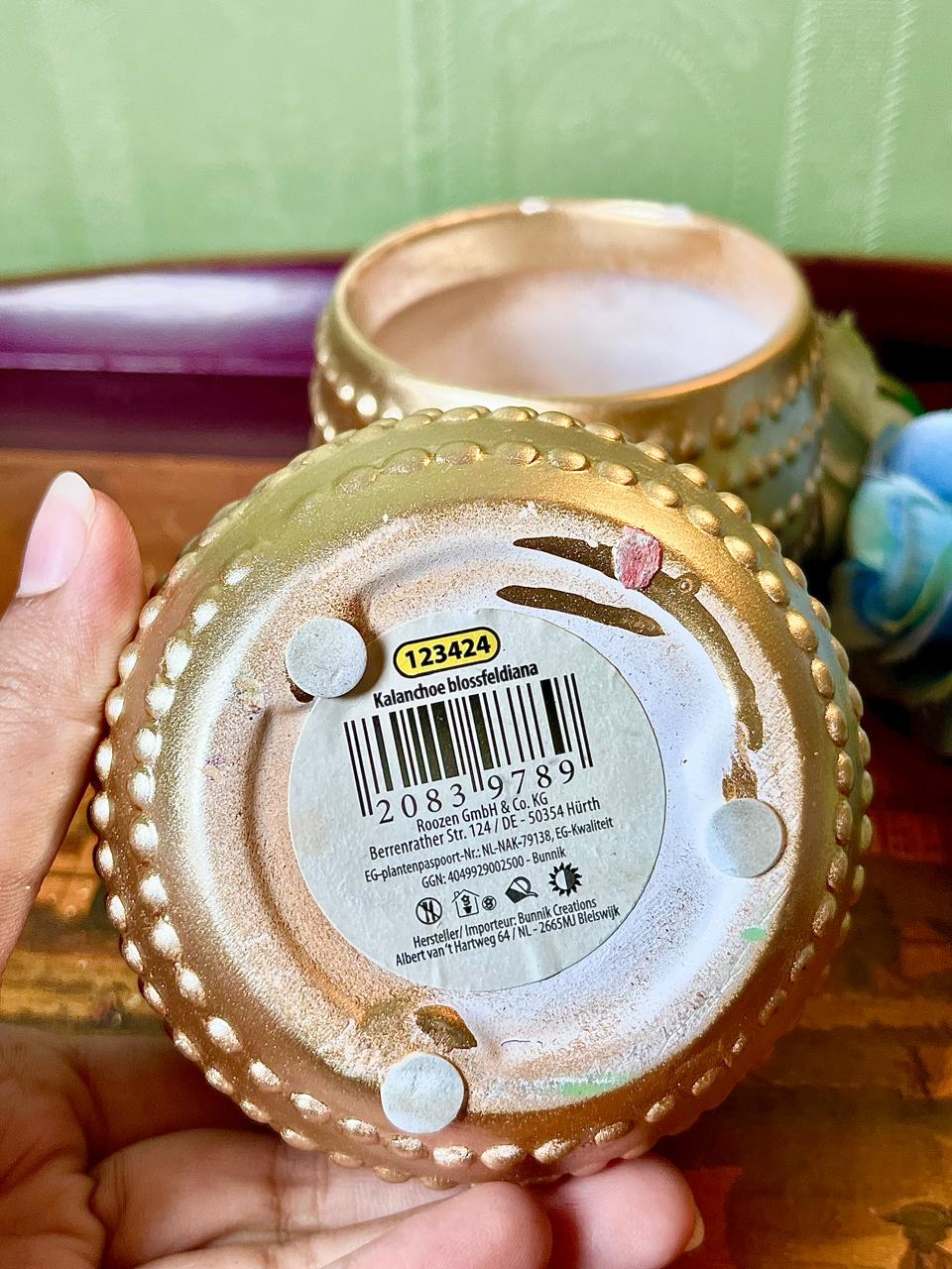 2-Piece Gold-Tone Textured Candle Holder Set 3.25 Inch