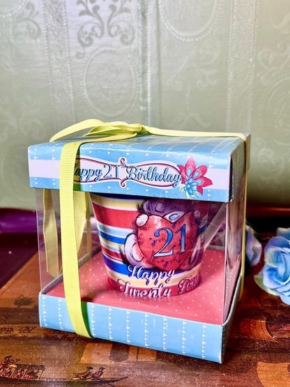 Me to You Happy 21st Birthday Ceramic Mug with Gift Box 4.5 Inch