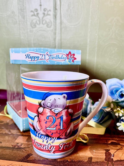 Me to You Happy 21st Birthday Ceramic Mug with Gift Box 4.5 Inch