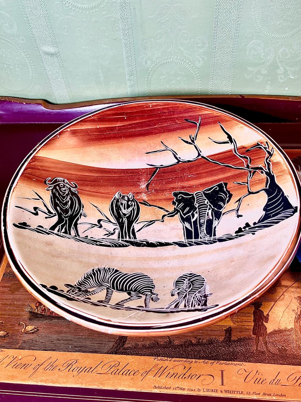 African Wildlife Serving Bowl 10 Inch