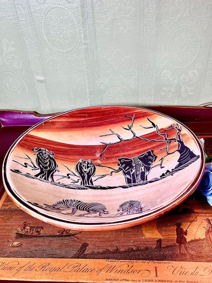 African Wildlife Serving Bowl 10 Inch