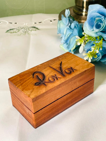 Vintage Wooden MOM Keepsake Box Brown 5 Inch
