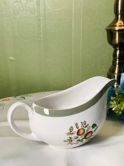 Vintage Alfred Meakin Staffordshire White Fruit Gravy Boat 8 Inch 1 Piece
