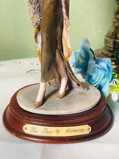 Leonardo The Pose Lady Figurine Gold Brown 11 Inch 1 Piece