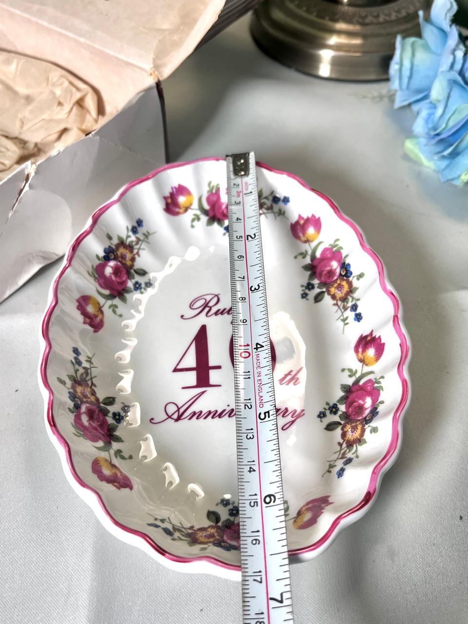 Ruby 40th Anniversary Floral Decorative Plate 17 cm