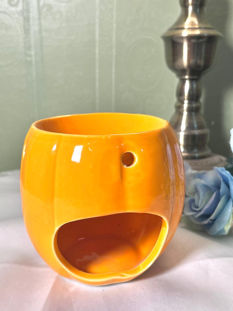 Orange Ceramic Jack-O'-Burner 11cm