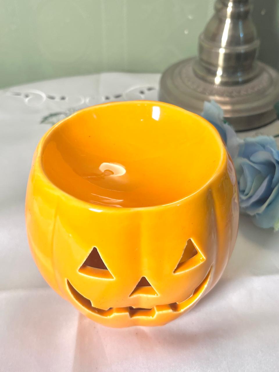 Orange Ceramic Jack-O'-Burner 11cm