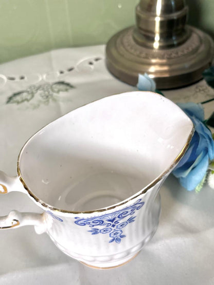 Queen's Fontainbleu Fine Bone China Blue Jug 10cm