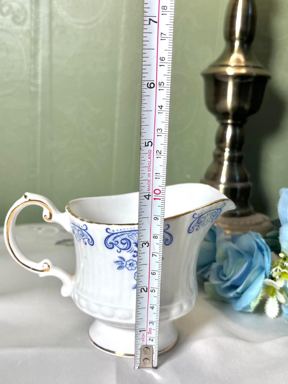 Queen's Fontainbleu Fine Bone China Blue Jug 10cm