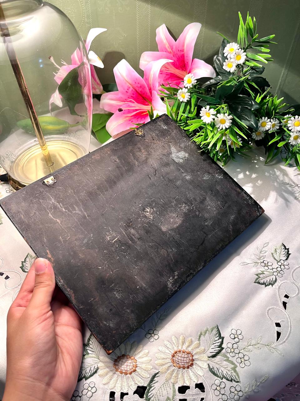 Vintage Copper Relief Wall Plaque Black 10 Inch 1 Piece
