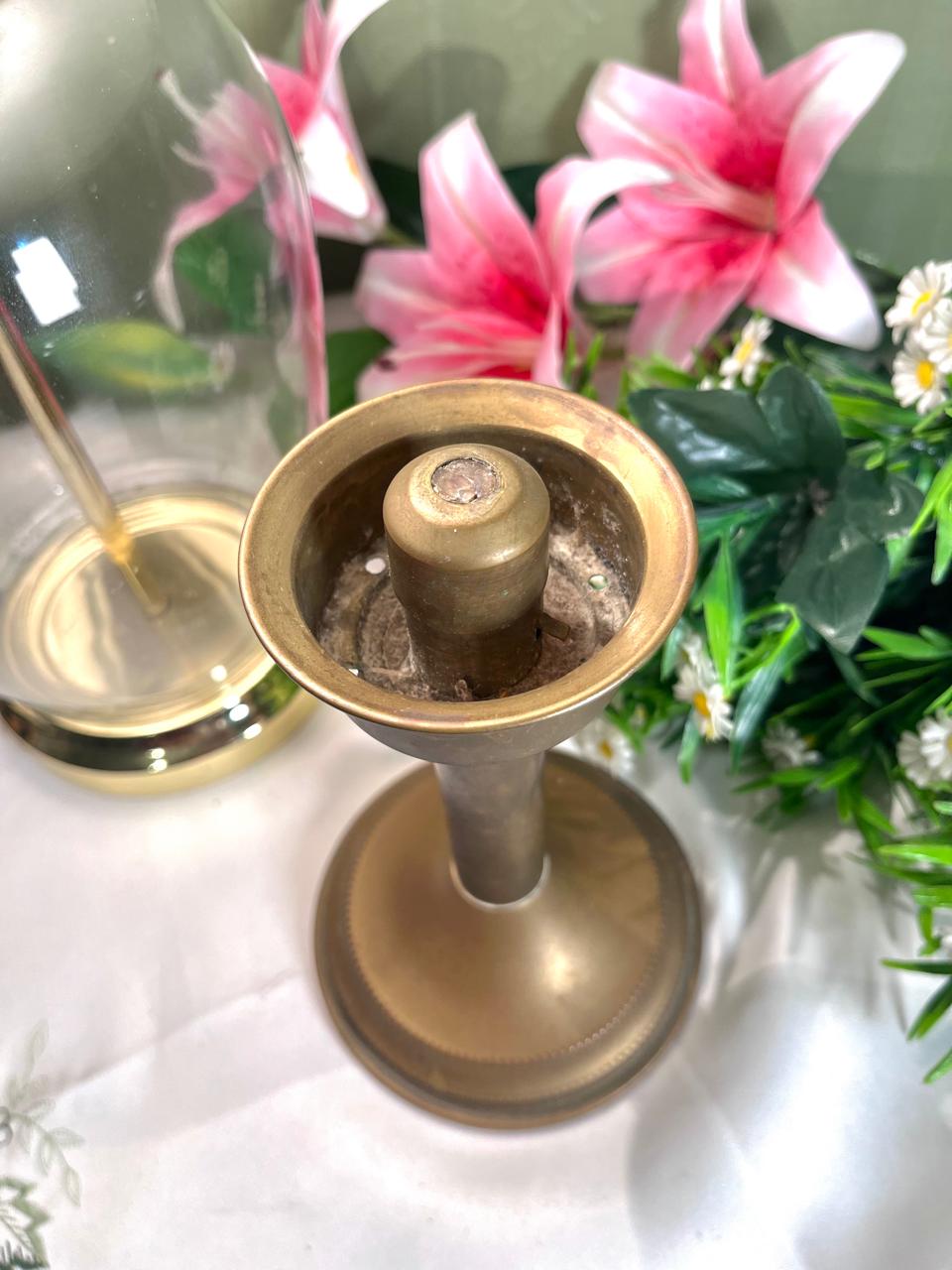 Vintage Brass Candle Holder 7 Inch Pedestal Candlestick