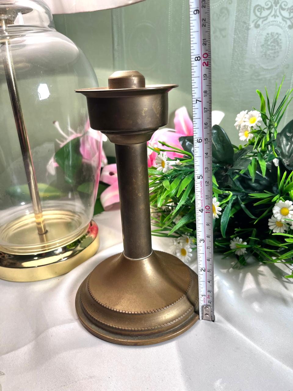 Vintage Brass Candle Holder 7 Inch Pedestal Candlestick