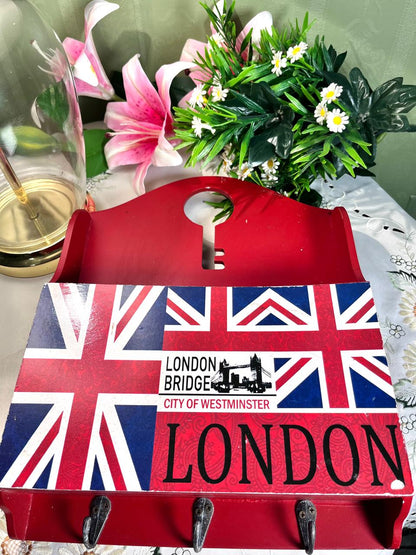 Vintage London Union Jack Wall Hook Plaque 12 Inch 1 Piece
