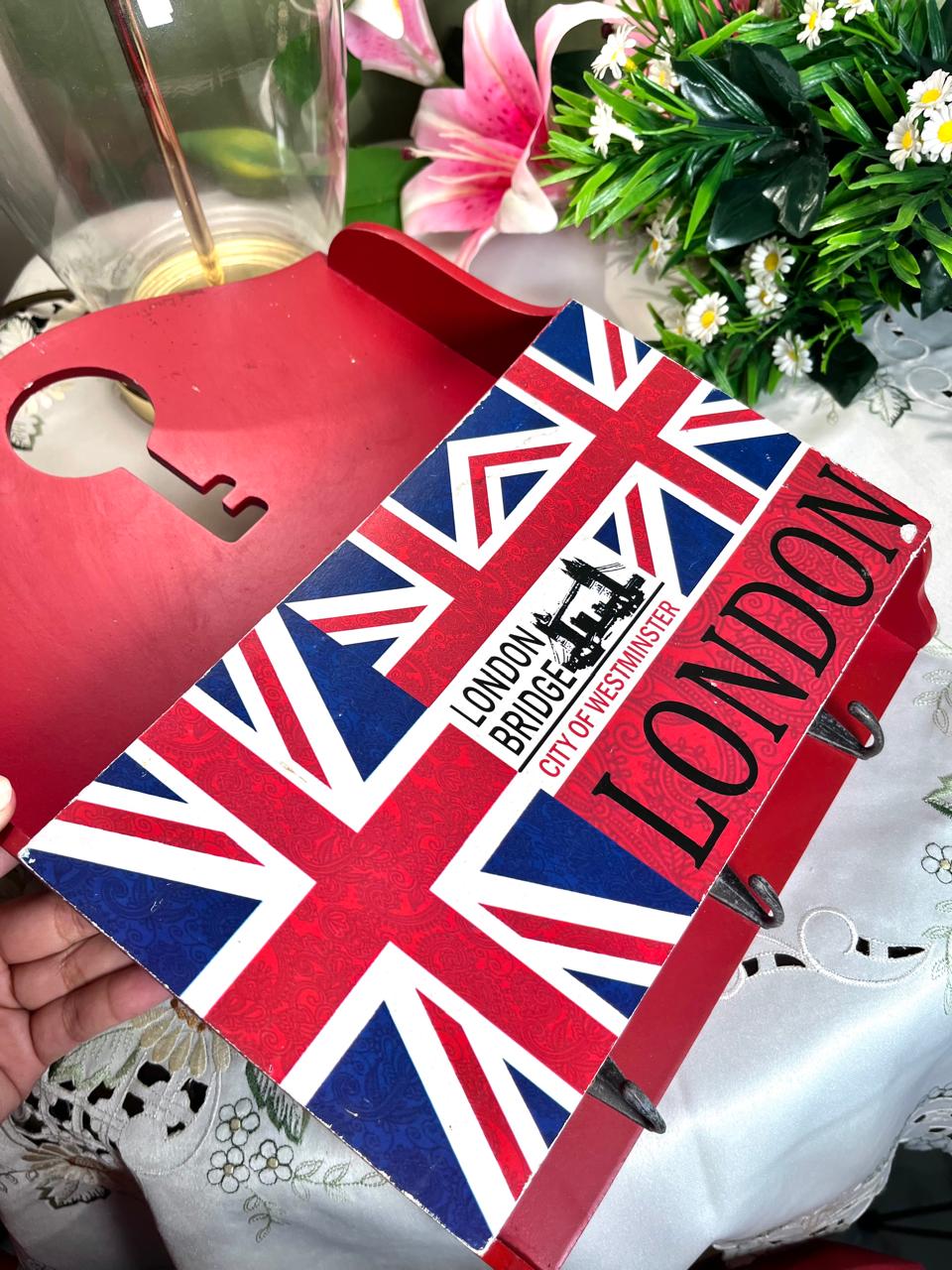 Vintage London Union Jack Wall Hook Plaque 12 Inch 1 Piece