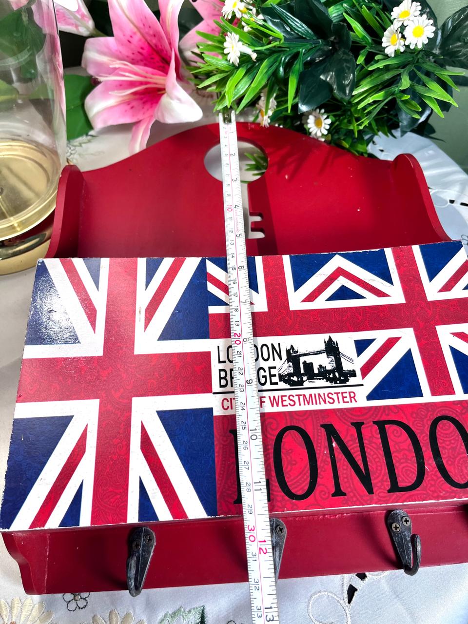 Vintage London Union Jack Wall Hook Plaque 12 Inch 1 Piece