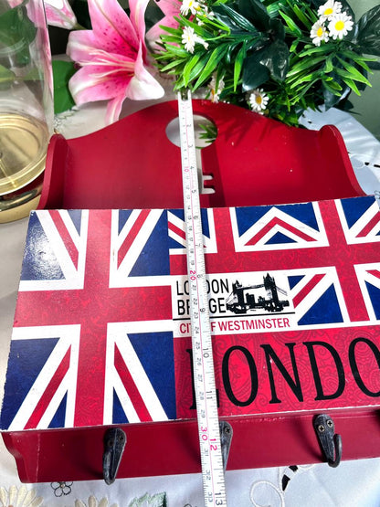 Vintage London Union Jack Wall Hook Plaque 12 Inch 1 Piece