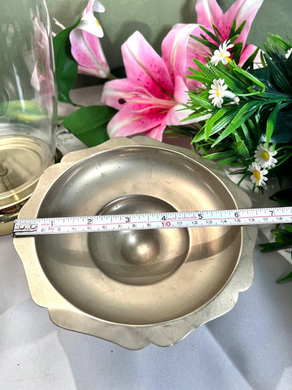 Vintage Silver-Tone Scalloped Serving Cake stand 7 Inch 1 Piece