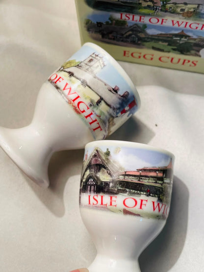 Isle of Wight Scenic Egg Cups Set of 2 – 3.5 Inch