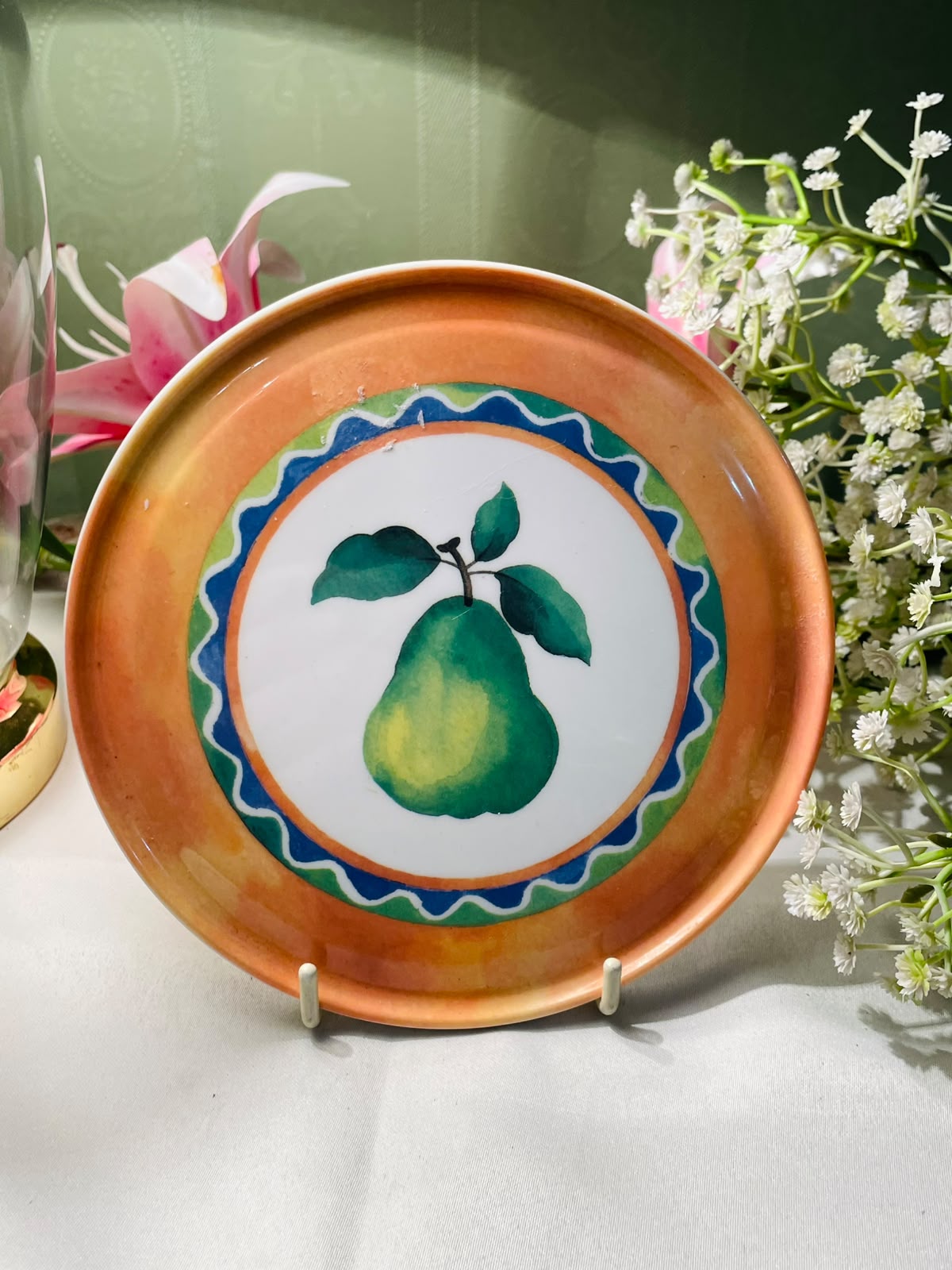 Pear Design Melamine Spoon Rest – Approx. 8 Inches