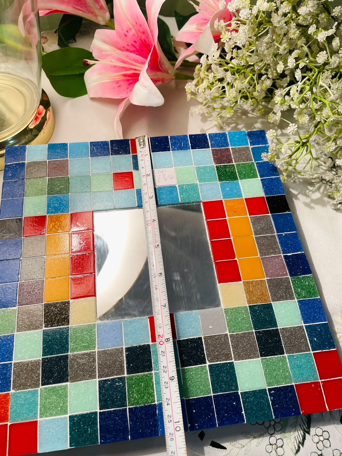 Colourful Mosaic Wall Mirror – Approx. 10 Inches