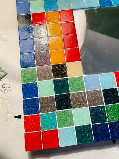 Colourful Mosaic Wall Mirror – Approx. 10 Inches