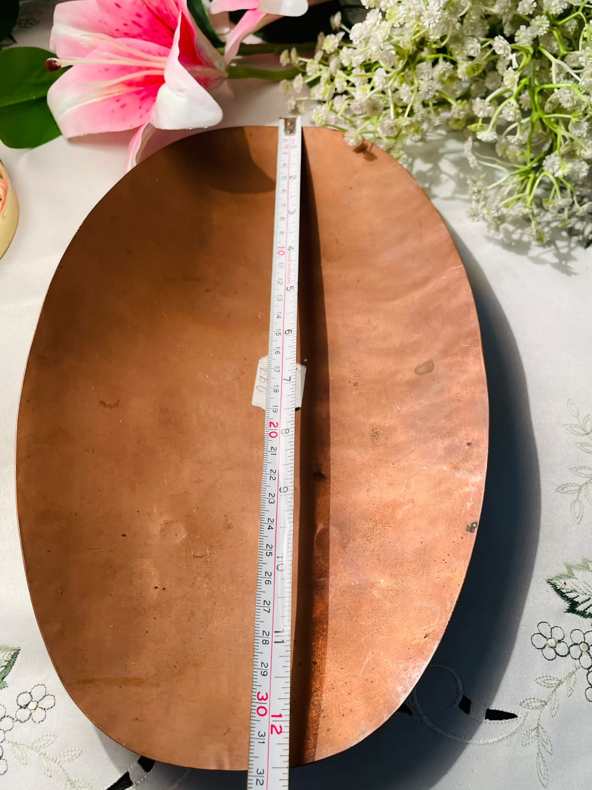 Oval Copper Serving Tray – Approx. 12 Inches