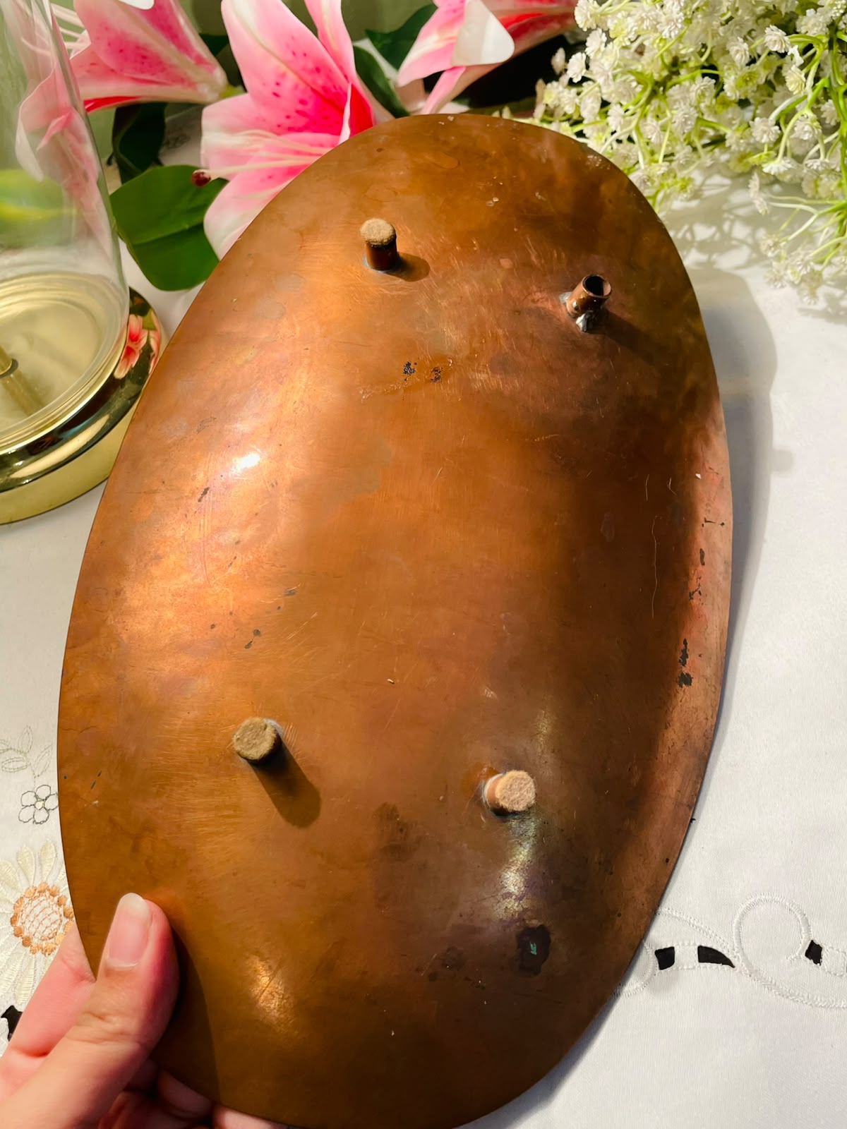 Oval Copper Serving Tray – Approx. 12 Inches