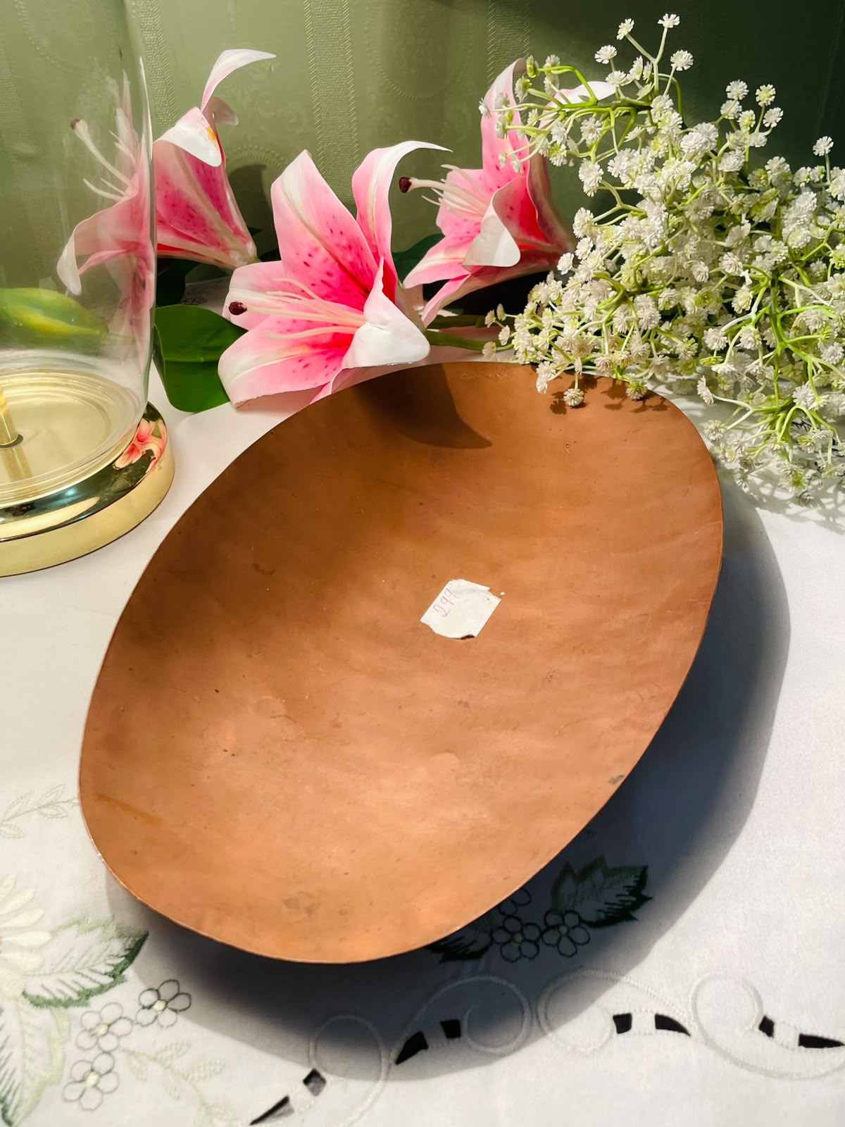 Oval Copper Serving Tray – Approx. 12 Inches