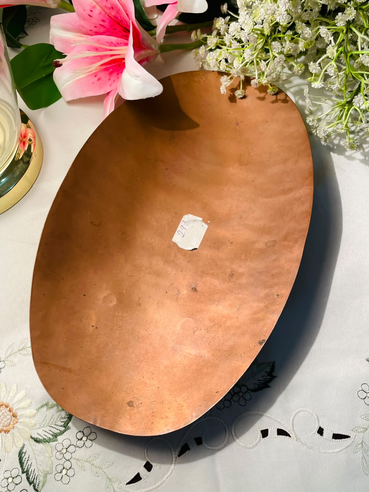 Oval Copper Serving Tray – Approx. 12 Inches
