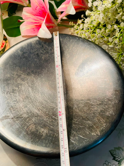 Silver-Tone Footed Serving Bowl – Approx. 10 Inches