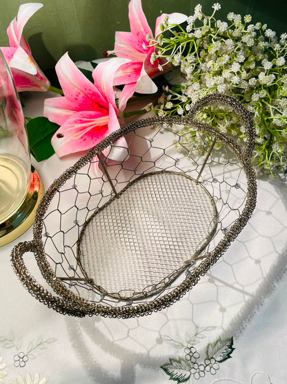 Silver-Tone Wire Serving Basket – Approx. 10 Inches