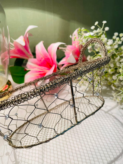 Silver-Tone Wire Serving Basket – Approx. 10 Inches