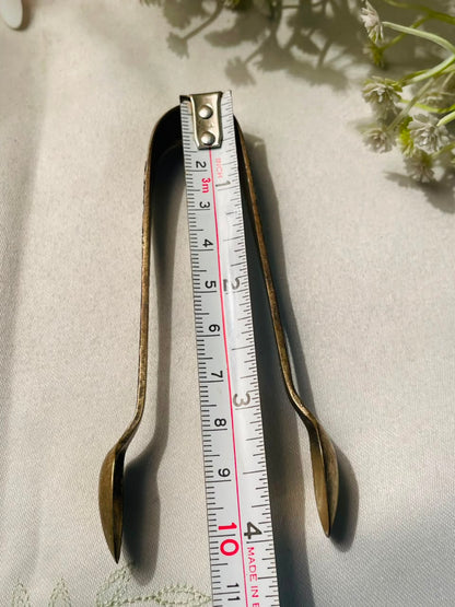 Engraved Silver-Tone Sugar Tongs – Approx. 4 Inches