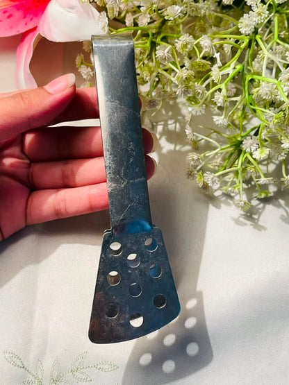 Perforated Silver-Tone Serving Spatula – Approx. 5.5 Inches