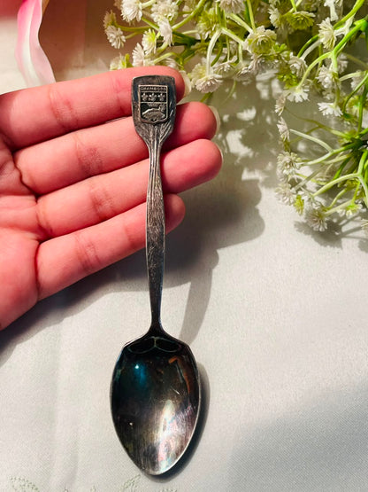 Crest Handle Silver-Tone Souvenir Spoon – Approx. 5 Inches