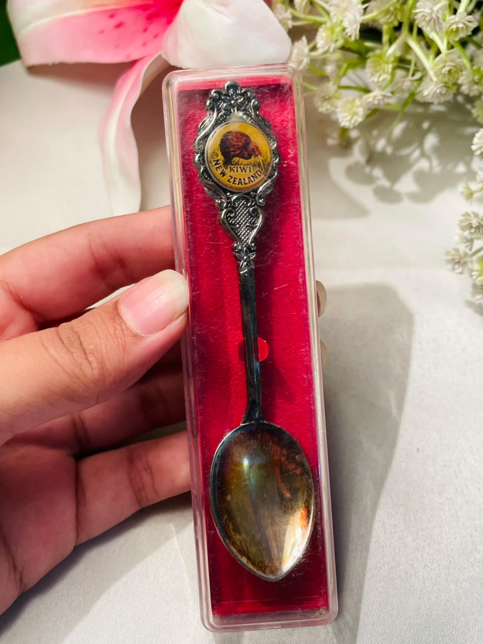New Zealand Kiwi Silver-Tone Souvenir Spoon – Approx. 4.5 Inches