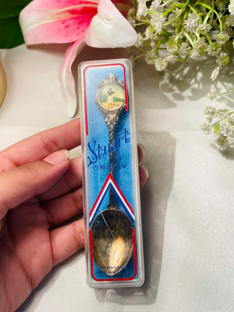 Stuart Fiji Silver-Plated Souvenir Spoon – Approx. 4.5 Inches
