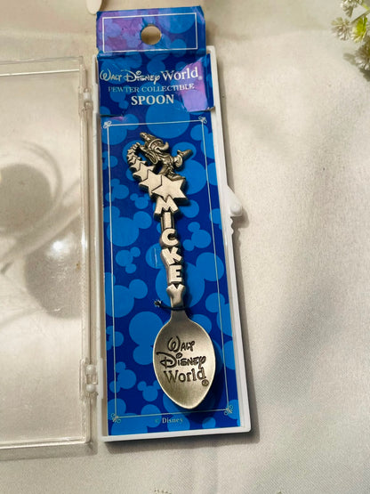 Silver Walt Disney World Mickey Pewter Collectible Spoon – 4 Inches