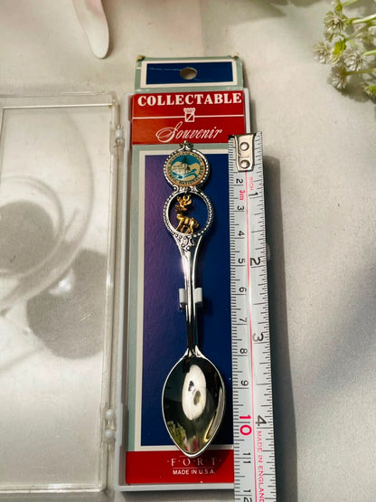 Made in USA Collectable Silver Souvenir Spoon with Deer Detail
