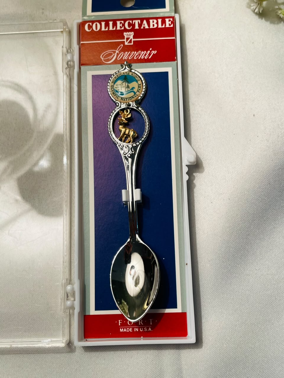 Made in USA Collectable Silver Souvenir Spoon with Deer Detail