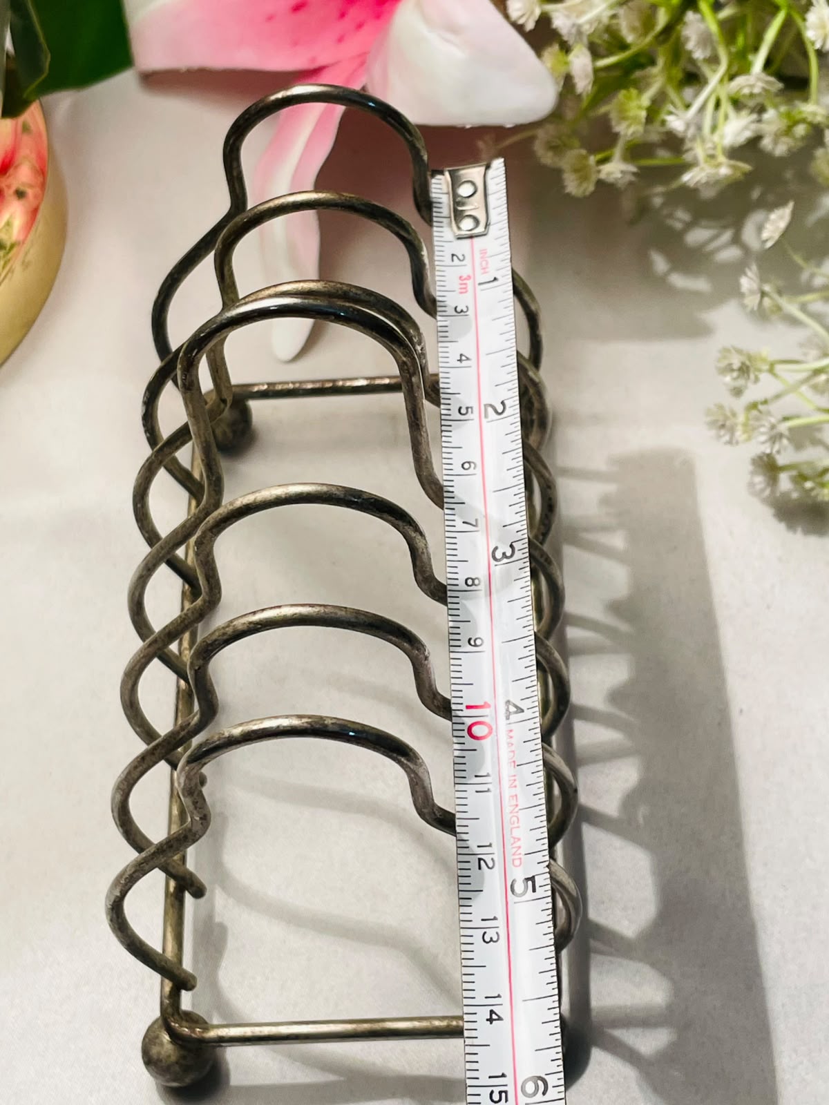 Vintage Silver-Tone 6-Slot Toast Rack 15cm