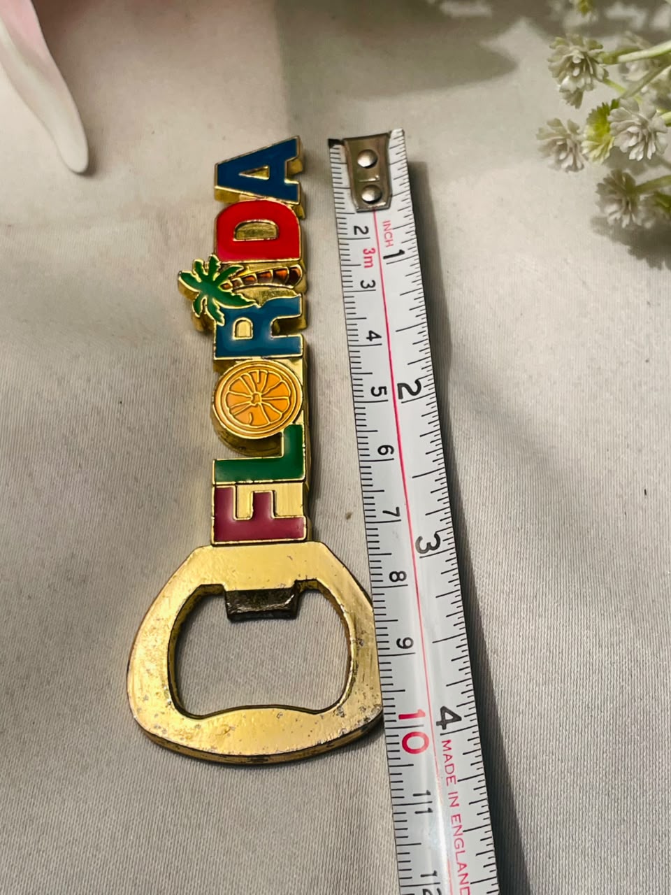 Vintage brass Florida Souvenir Bottle Opener 10cm Multicolour