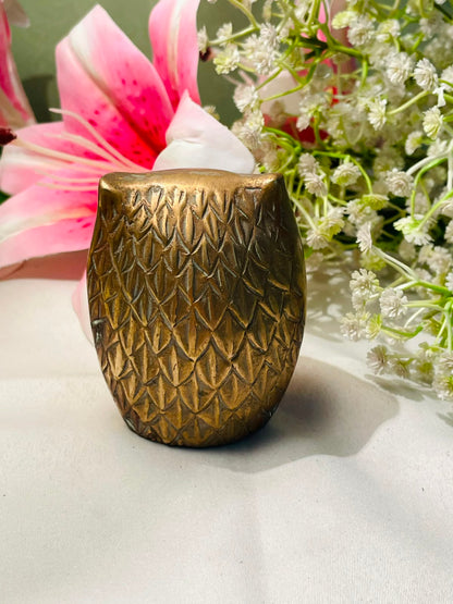 Vintage Brass Owl Figurine 8cm