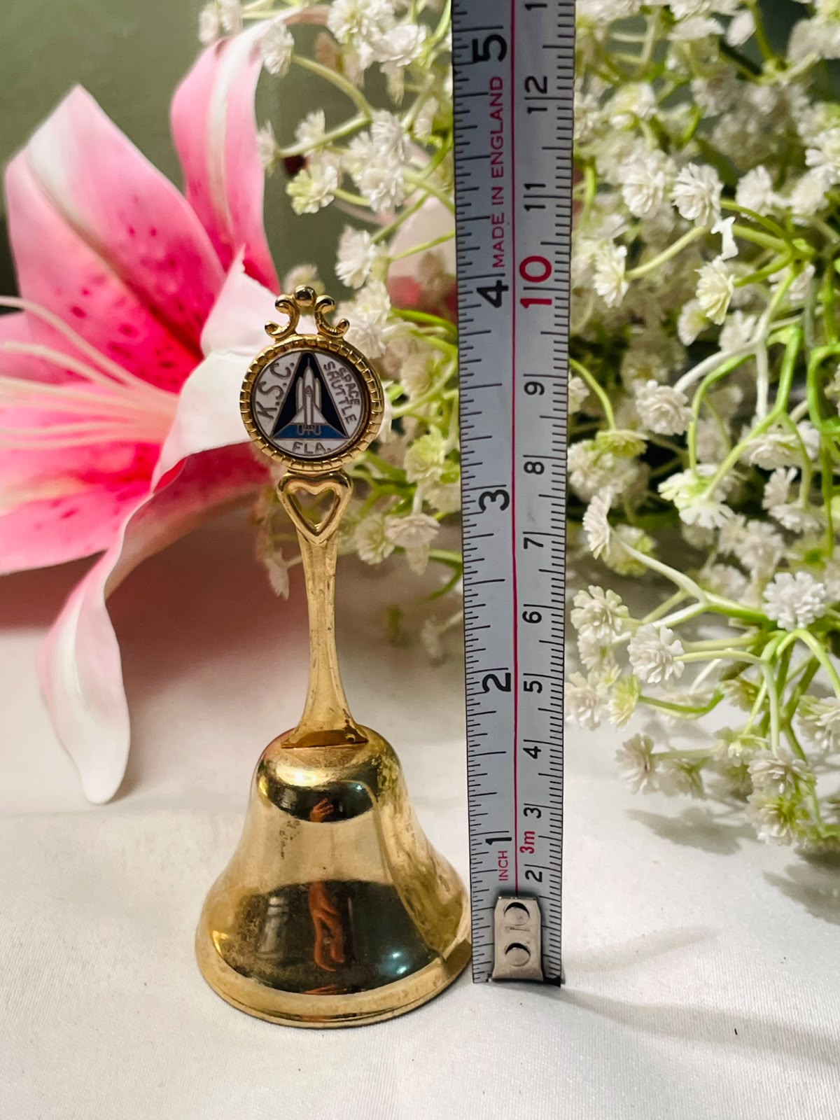 U.S. Space Shuttle Gold-Tone Souvenir Bell 10cm