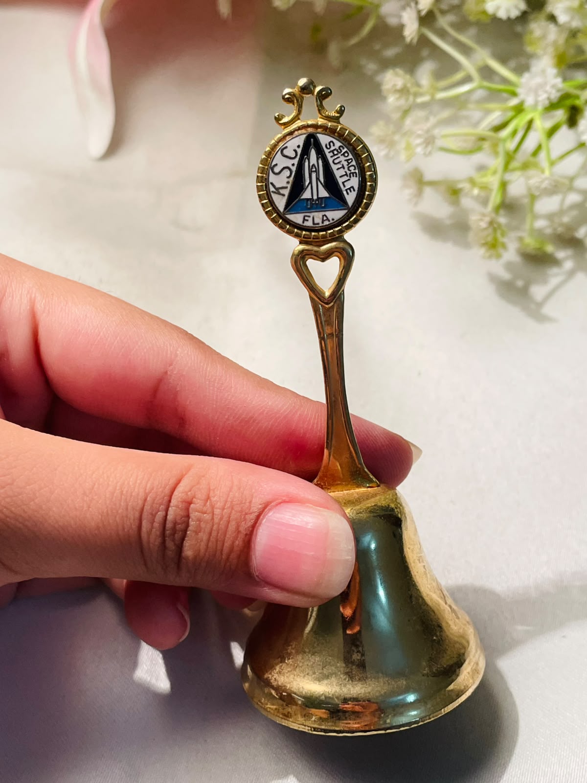 U.S. Space Shuttle Gold-Tone Souvenir Bell 10cm