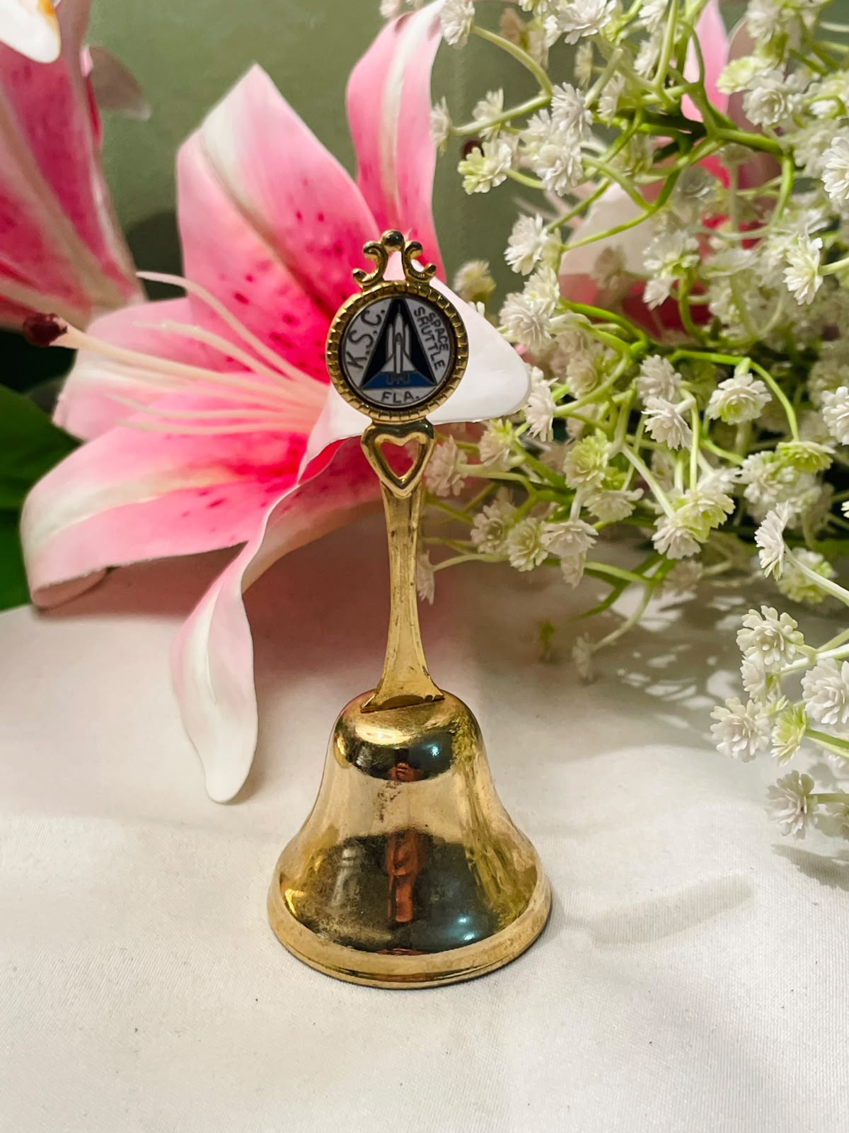 U.S. Space Shuttle Gold-Tone Souvenir Bell 10cm
