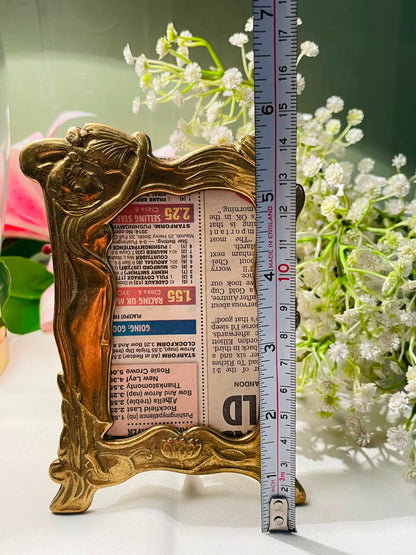 Vintage Gold-Tone Figural Photo Frame Ornate 14 cm