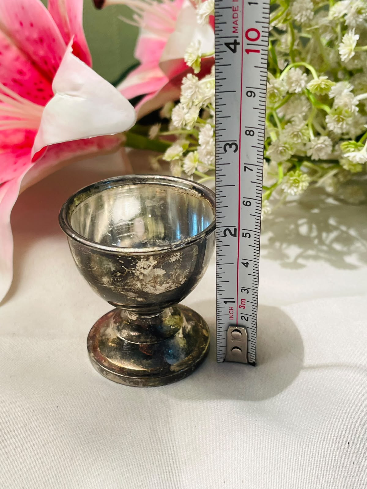 Vintage Silver-Tone Mini Egg cup  5 cm