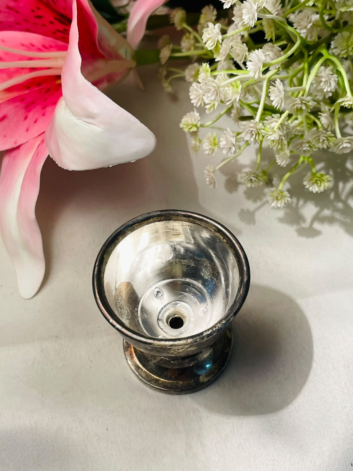 Vintage Silver-Tone Mini Egg cup  5 cm