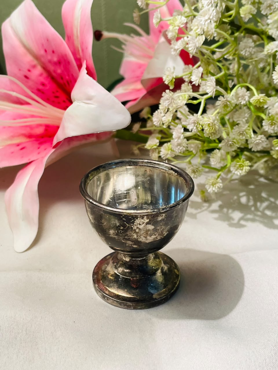 Vintage Silver-Tone Mini Egg cup  5 cm